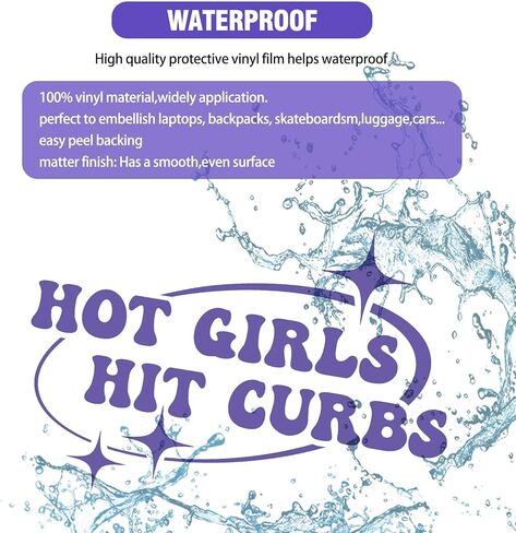 ملصق سيارة Hot Girls Hit Curbs، ملصقات ممتصة للصدمات، ملصقات مقاومة للماء من الفينيل للسيارات، شارات سيارة وردية، ملصق لشاحنة السيارة، مقاس 7.87 × 5.5 بوصة، شارات نقل للسيارات والشاحنات (أرجواني) in Kuwait