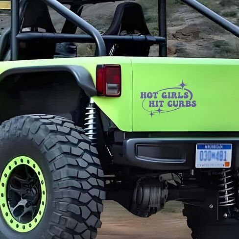 ملصق سيارة Hot Girls Hit Curbs، ملصقات ممتصة للصدمات، ملصقات مقاومة للماء من الفينيل للسيارات، شارات سيارة وردية، ملصق لشاحنة السيارة، مقاس 7.87 × 5.5 بوصة، شارات نقل للسيارات والشاحنات (أرجواني) in Kuwait