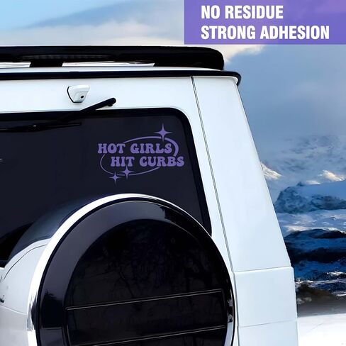 ملصق سيارة Hot Girls Hit Curbs، ملصقات ممتصة للصدمات، ملصقات مقاومة للماء من الفينيل للسيارات، شارات سيارة وردية، ملصق لشاحنة السيارة، مقاس 7.87 × 5.5 بوصة، شارات نقل للسيارات والشاحنات (أرجواني) in Kuwait