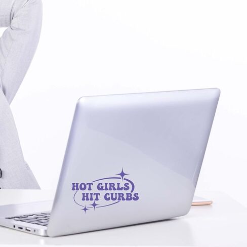 ملصق سيارة Hot Girls Hit Curbs، ملصقات ممتصة للصدمات، ملصقات مقاومة للماء من الفينيل للسيارات، شارات سيارة وردية، ملصق لشاحنة السيارة، مقاس 7.87 × 5.5 بوصة، شارات نقل للسيارات والشاحنات (أرجواني) in Kuwait