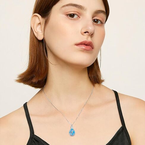 Personalized Hummingbird Urn Necklace 925 Sterling Silver Rose Cremation Necklace for Ashes Keepsake Memorial Pendant Necklace Jewelry Gifts for Women in Kuwait