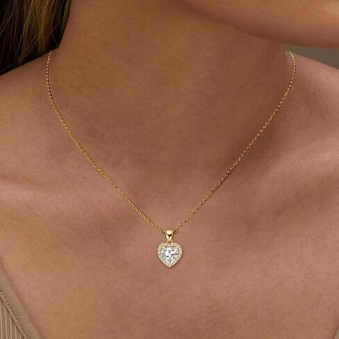 2CT Heart Moissanite Pendant Necklace, D Color VVS1 925 Sterling Silver Dainty Pendant for Women, Wife, Mom, Lady Birthday Gifts in Saudi Arabia