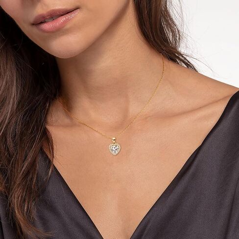 2CT Heart Moissanite Pendant Necklace, D Color VVS1 925 Sterling Silver Dainty Pendant for Women, Wife, Mom, Lady Birthday Gifts in Saudi Arabia