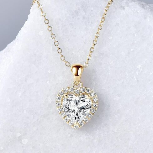 2CT Heart Moissanite Pendant Necklace, D Color VVS1 925 Sterling Silver Dainty Pendant for Women, Wife, Mom, Lady Birthday Gifts in Saudi Arabia