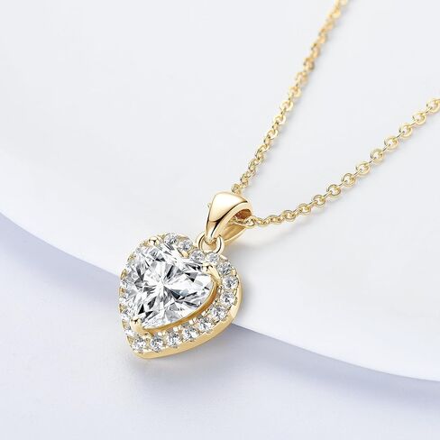 2CT Heart Moissanite Pendant Necklace, D Color VVS1 925 Sterling Silver Dainty Pendant for Women, Wife, Mom, Lady Birthday Gifts in Saudi Arabia