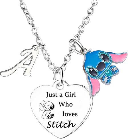 Nzztont Stitch Necklace with Initial Letter Stitch Necklace Gifts Stitch Lover Gifts Stitch Birthday Gifts Stitch Gifts for Sister Daughter Granddaughter Best Friends Women in Saudi Arabia