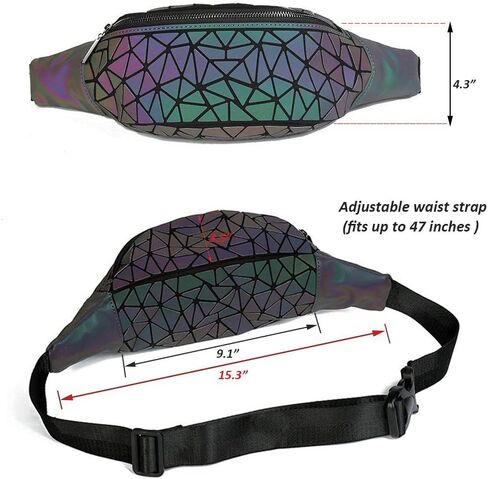 FZChenrry Geometric Backpack Luminous Backpacks Holographic Reflective Bag Lumikay (NO.2) in Saudi Arabia