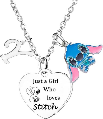 Nzztont Stitch Necklace with Initial Letter Stitch Necklace Gifts Stitch Lover Gifts Stitch Birthday Gifts Stitch Gifts for Sister Daughter Granddaughter Best Friends Women in Saudi Arabia