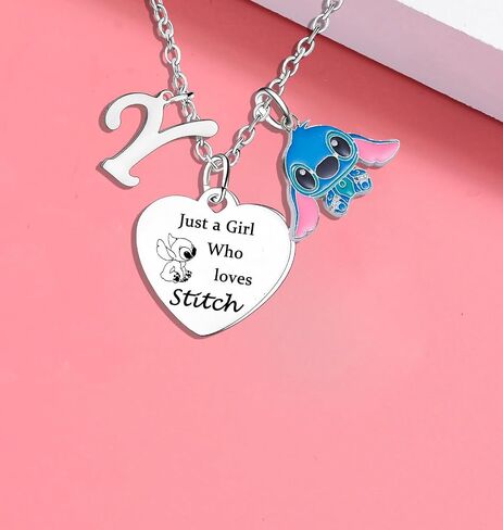 Nzztont Stitch Necklace with Initial Letter Stitch Necklace Gifts Stitch Lover Gifts Stitch Birthday Gifts Stitch Gifts for Sister Daughter Granddaughter Best Friends Women in Saudi Arabia