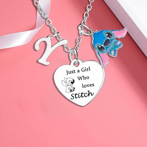 Nzztont Stitch Necklace with Initial Letter Stitch Necklace Gifts Stitch Lover Gifts Stitch Birthday Gifts Stitch Gifts for Sister Daughter Granddaughter Best Friends Women in Saudi Arabia