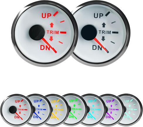 WATERWICH 2inch 52mm Right Balance Meter (7 Colors) 0-190 Resistance Signal for All Vehicle Ship Boat Yacht (White) in Saudi Arabia