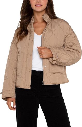 Liverpool Women's Jacket with Zip Out Hood Hourglass Quilted Woven in Saudi Arabia