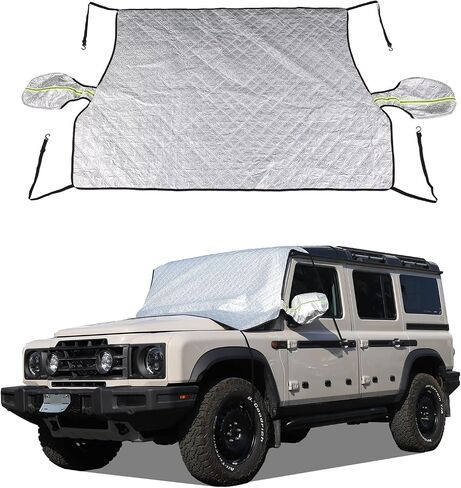 Windshield Cover for Ice and Snow Compatible with Ineos Grenadier 2020-2024, Waterproof & Windproof Shield Front Window Protector Windshield Snow Cover (No Wading Throat) in Kuwait