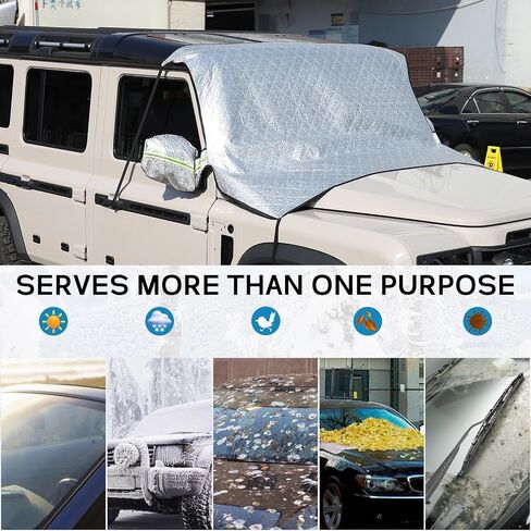 Windshield Cover for Ice and Snow Compatible with Ineos Grenadier 2020-2024, Waterproof & Windproof Shield Front Window Protector Windshield Snow Cover (No Wading Throat) in Kuwait