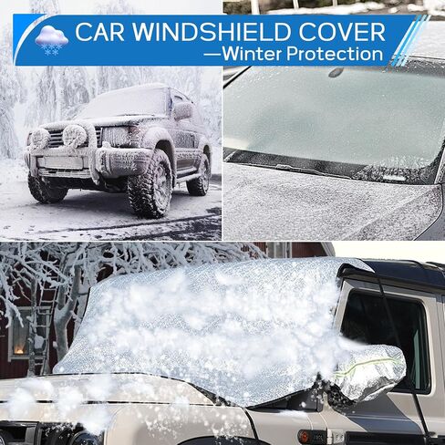 Windshield Cover for Ice and Snow Compatible with Ineos Grenadier 2020-2024, Waterproof & Windproof Shield Front Window Protector Windshield Snow Cover (No Wading Throat) in Kuwait