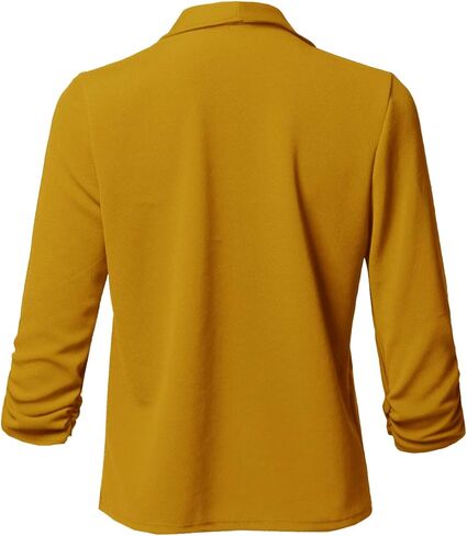 Women's Stretch 3/4 Gathered Sleeve Open Blazer Jacket in Kuwait