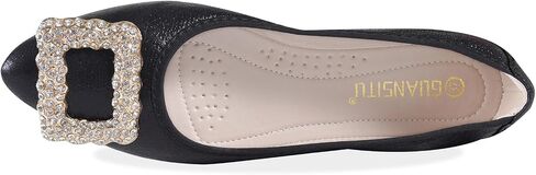 Women's Flats, Foldable Ballet Flats for Women, Fashion Buckle Pionted Toe Comfort Light Weight Slip-On Dress Shoes in Kuwait