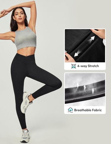 IUGA Crossover Jeggings for Women Tummy Control High Waisted Jeans for Women Pull on Skinny Stretchy Jeans with Pockets in Saudi Arabia