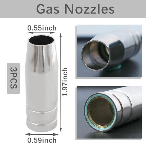 MIG Welder MB15 AK MIG Welding Gun Accessory Kit 14PCS Contact Tip 0.024'' 0.6MM, 0.032" 0.8MM, 0.039" 1.0MM M6 Tips Holder Difuser Gas Nozzles Welder Replacement Parts for MIG Welding Torch in Saudi Arabia