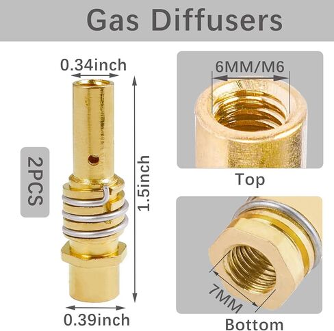 MIG Welder MB15 AK MIG Welding Gun Accessory Kit 14PCS Contact Tip 0.024'' 0.6MM, 0.032" 0.8MM, 0.039" 1.0MM M6 Tips Holder Difuser Gas Nozzles Welder Replacement Parts for MIG Welding Torch in Saudi Arabia