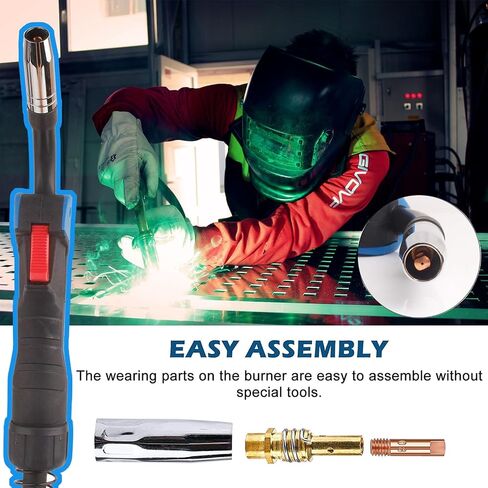 MIG Welder MB15 AK MIG Welding Gun Accessory Kit 14PCS Contact Tip 0.024'' 0.6MM, 0.032" 0.8MM, 0.039" 1.0MM M6 Tips Holder Difuser Gas Nozzles Welder Replacement Parts for MIG Welding Torch in Saudi Arabia