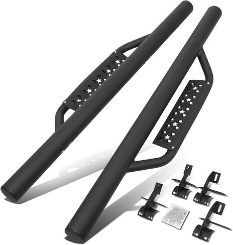 DNA MOTORING STEPB-ZTL-8232 3 Inches Powder Coated Side Step Nerf Bar Running Boards Compatible with 07-17 Jeep Wrangler 2-Dr / 18 Wrangler JK 2-Dr in Saudi Arabia