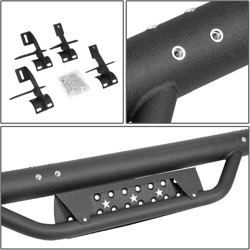 DNA MOTORING STEPB-ZTL-8232 3 Inches Powder Coated Side Step Nerf Bar Running Boards Compatible with 07-17 Jeep Wrangler 2-Dr / 18 Wrangler JK 2-Dr in Saudi Arabia