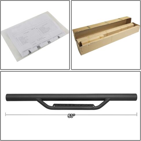 DNA MOTORING STEPB-ZTL-8232 3 Inches Powder Coated Side Step Nerf Bar Running Boards Compatible with 07-17 Jeep Wrangler 2-Dr / 18 Wrangler JK 2-Dr in Saudi Arabia