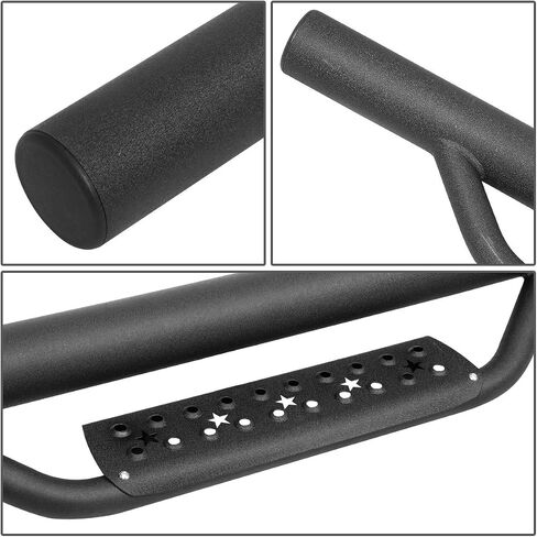 DNA MOTORING STEPB-ZTL-8232 3 Inches Powder Coated Side Step Nerf Bar Running Boards Compatible with 07-17 Jeep Wrangler 2-Dr / 18 Wrangler JK 2-Dr in Saudi Arabia