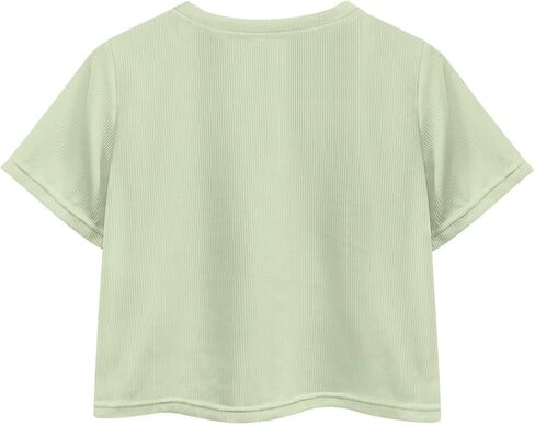Girls Fashion Crewneck Tee Shirts Casual Short Sleeve Crop Top Summer Outfits 5-14 Year in Kuwait