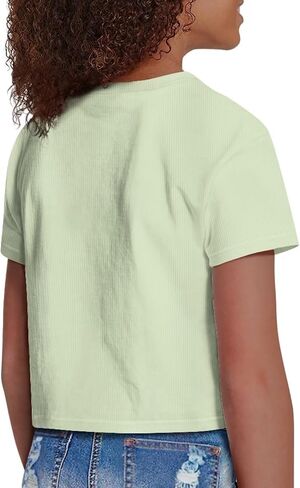 Girls Fashion Crewneck Tee Shirts Casual Short Sleeve Crop Top Summer Outfits 5-14 Year in Kuwait