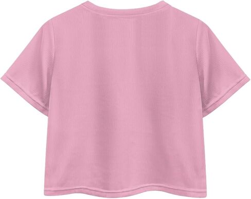 Girls Fashion Crewneck Tee Shirts Casual Short Sleeve Crop Top Summer Outfits 5-14 Year in Kuwait