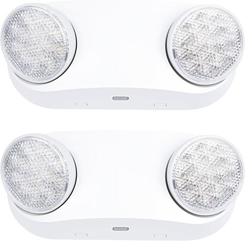 GRUENLICH LED Emergency Light with Battery Backup, Two Bug Eye Heads Adjustable Emergency Lighting, US Standard, AC 120-277V, Hardwired Commercial Emergency Light Fixtures for Business, 4-Pack in Saudi Arabia