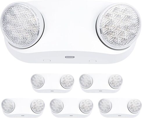 GRUENLICH LED Emergency Light with Battery Backup, Two Bug Eye Heads Adjustable Emergency Lighting, US Standard, AC 120-277V, Hardwired Commercial Emergency Light Fixtures for Business, 4-Pack in Saudi Arabia
