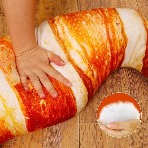 Wepop 28 in Croissant Pillow Giant Bread Loaf Gaming Pillow, Cute Lumbar Baguette Back Cushion Funny Food Plush Toy for Kids in Kuwait