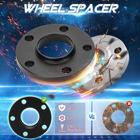 TadaMark 5x112 Hubcentric Wheel Spacers 25mm 5 Lug Wheel Adapter fit for A160 A180 A190 A200 B180 B200 B250 C230 C280 C300 C350 C63 B8 A4 S4 A5 S5 66.6mm Bore with M14x1.5 Studs 2pc in Saudi Arabia