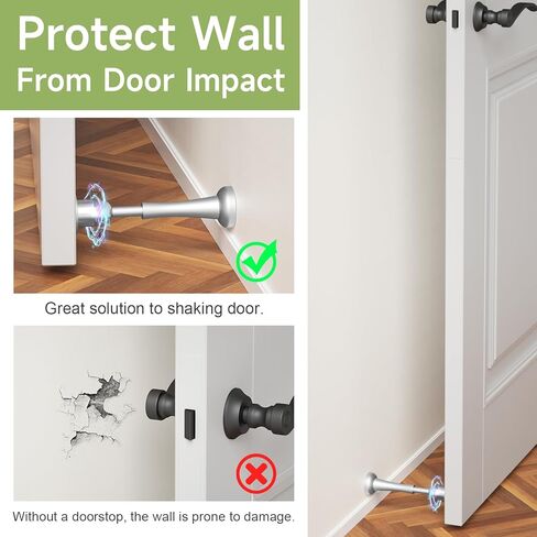 توقف باب مغناطيسي قوي، سدادات باب من الألومنيوم للجدار، حامل باب بتقنية امتصاص الصدمات الزنبركية لإبقاء الباب مفتوحًا، سدادة باب سوداء غير لامعة، مقاومة للصدأ in Kuwait