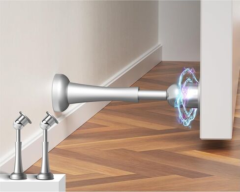 توقف باب مغناطيسي قوي، سدادات باب من الألومنيوم للجدار، حامل باب بتقنية امتصاص الصدمات الزنبركية لإبقاء الباب مفتوحًا، سدادة باب سوداء غير لامعة، مقاومة للصدأ in Kuwait