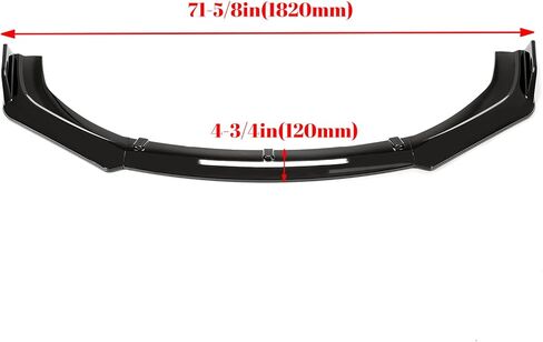 حافة ممتصة للصدمات الأمامية من Kojem متوافقة مع 2016-2021 Honda Civic V Style Spoiler Splitter أسود لامع 3 قطع in Kuwait