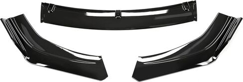 حافة ممتصة للصدمات الأمامية من Kojem متوافقة مع 2016-2021 Honda Civic V Style Spoiler Splitter أسود لامع 3 قطع in Kuwait
