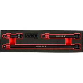 ARES 27094 – 3-Piece 3/8-Inch Drive Locking Impact Socket Extension Set – Aluminum Locking Ring Collar for Quick Release of Sockets and Accessories – 3-Inch, 6-Inch, and 12-Inch Extensions