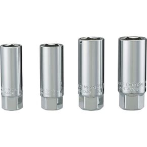 CRAFTSMAN 3/8 in. Drive Metric and SAE 6 Point Standard Spark Plug Socket Set, 4 Piece Set (CMMT34504)