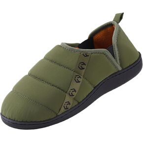 Men's Warm Outdoor Slippers, Winter Cozy Memory Foam House Shoes, Slip-On Bedroom Slippers for Indoor