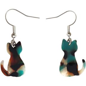 ROSTIVO Cat Earrings for Women Cute Lightweight Acrylic Animal Earrings