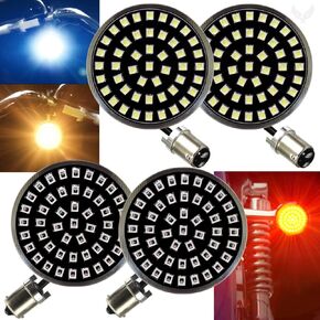 Eagle Lights Generation II Midnight Edition 2 Inch LED Turn Signals with White Running Lights (Front (1157) and Rear (1157) for Harley Davidson Motorcycles