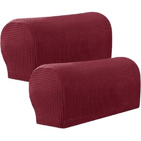 Stretch Armrest Covers Armchair Slipcovers,2pcs Waterproof Polyester Sofa Armrest Covers,Washable Armchair Slipcover Arm Cover Furniture Protector for Sofa Chair Recliner(Wine Red)