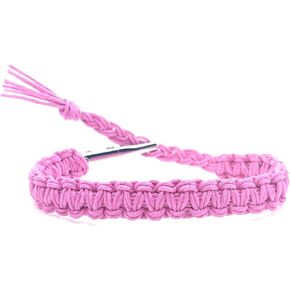 Pink Adjustable Alligator Clip Hemp Bracelet - Handmade