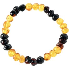 Organic Baltic Amber Bead Bracelet for Adults - Amber Bead Eco Bracelet on Elastic Band - Handmade Healing Amber Bracelet Made of Polished Baltic Amber Beads - Multiple Lengths (7.9)