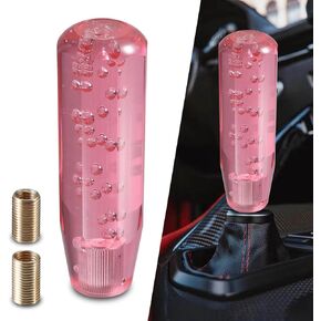 1 PC Car Shift Knob, 1.89" x 5.91" Durable Vehicle Transmission Trim with M8 x 1.25, M10 x 1.25 Adapter, Car Modification Trim Accessories, Universal for Most Cars (Pink)