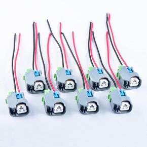 8pcs 2 Pin EV6 USCAR Auto Fuel Line Quick Injector Connector for LS2 LS3 LS7 LS9 GM Chevrolet Ford EV14 15419715 15423278 15423276 (Grey)